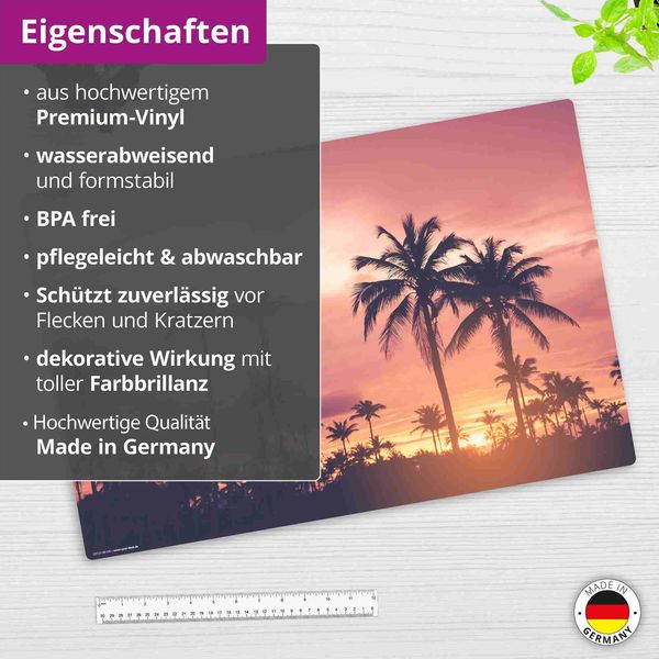 Produktbild: Cover-your-desk Schreibtischunterlage f&uuml;r Kinder und Erwachsene Palmen im Sonnenuntergang, aus hochwertigem Vinyl , 60 x 40 cm