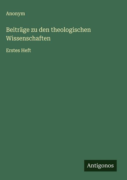 Produktbild: Beitr&auml;ge zu den theologischen Wissenschaften