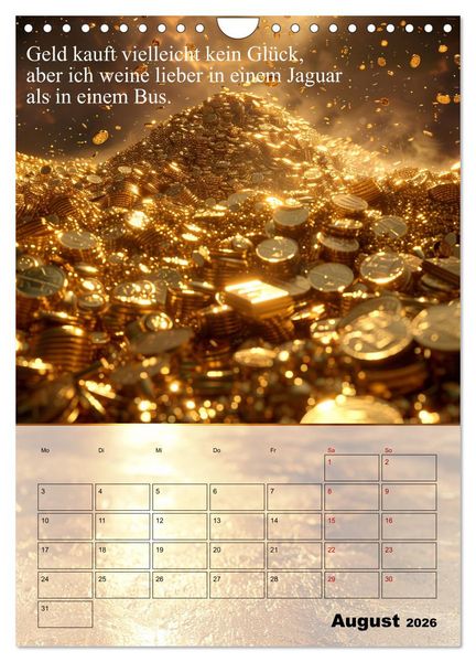 Produktbild: Der Geld-Anlock-Kalender (Wandkalender 2026 DIN A4 hoch), CALVENDO Monatskalender