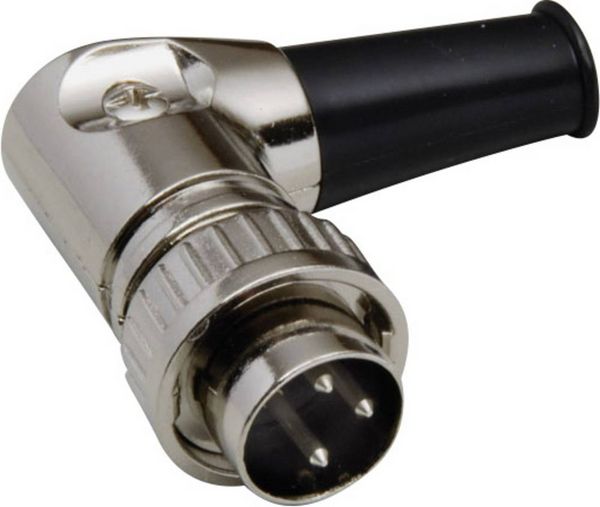 Produktbild: BKL Electronic 0202022 DIN-Rundsteckverbinder Stecker, gewinkelt Polzahl: 3 Silber 1St.