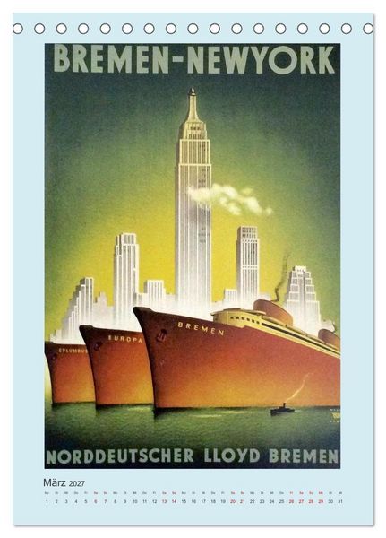 Produktbild: Von Bremen in die Welt - Reisen nach &Uuml;bersee zu Beginn des 20. Jahrhunderts (Tischkalender 2027 DIN A5 hoch), CALVENDO Monatskalender