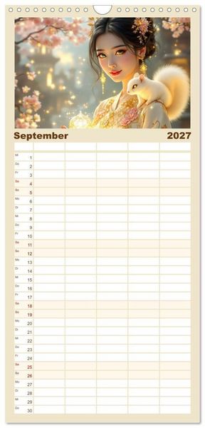 Produktbild: Familienplaner 2027 - Wilde Seelen mit 5 Spalten (Wandkalender, 21 x 45 cm) CALVENDO