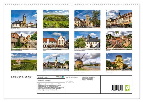 Produktbild: Landkreis Kitzingen (hochwertiger Premium Wandkalender 2026 DIN A2 quer), Kunstdruck in Hochglanz