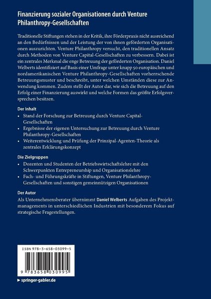 Produktbild: Finanzierung sozialer Organisationen durch Venture Philanthropy-Gesellschaften