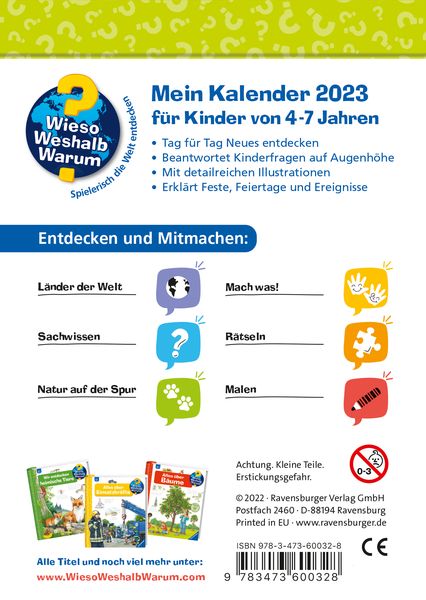 Produktbild: Wieso? Weshalb? Warum? Mein Kalender 2023