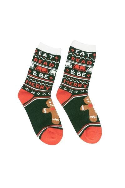 Produktbild: Eat, Read, & Be Merry Cozy Socks - Small