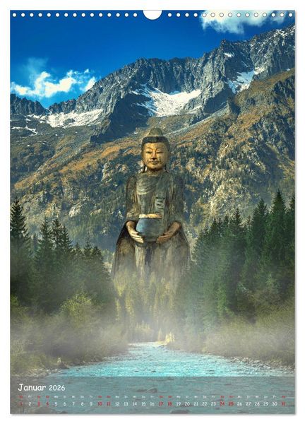 Produktbild: Kraft mit Buddha (Wandkalender 2026 DIN A3 hoch), CALVENDO Monatskalender