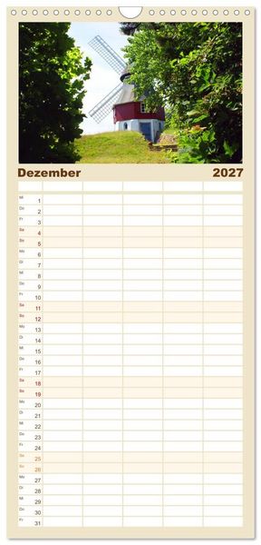 Produktbild: Familienplaner 2027 - Amrum &ndash; Trauminsel in der Nordsee mit 5 Spalten (Wandkalender, 21 x 45 cm) CALVENDO