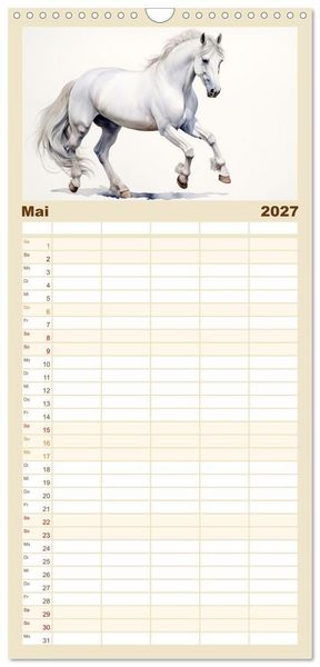 Produktbild: Familienplaner 2027 - Kraftpakete in Aquarell mit 5 Spalten (Wandkalender, 21 x 45 cm) CALVENDO