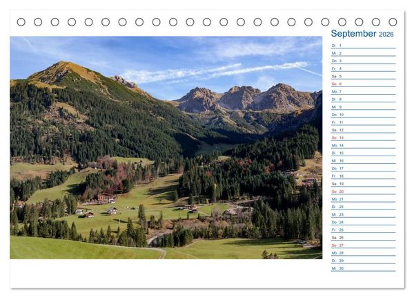 Produktbild: Region Oberstdorf - Kleinwalsertal und Nebelhorn (Tischkalender 2026 DIN A5 quer), CALVENDO Monatskalender