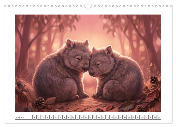 Produktbild: Wombats - Kurze Beine, gro&szlig;es Herz (Wandkalender 2027 DIN A3 quer), CALVENDO Monatskalender