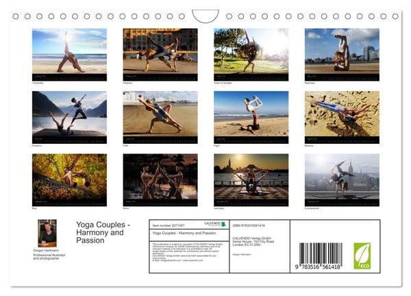 Produktbild: Yoga Couples - Harmony and Passion (Wall Calendar 2026 DIN A4 landscape), CALVENDO 12 Month Wall Calendar
