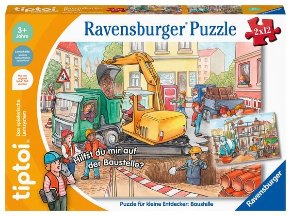 Produktbild: tiptoi&reg; Puzzle f&uuml;r kleine Entdecker: Baustelle - 2x12 Teile