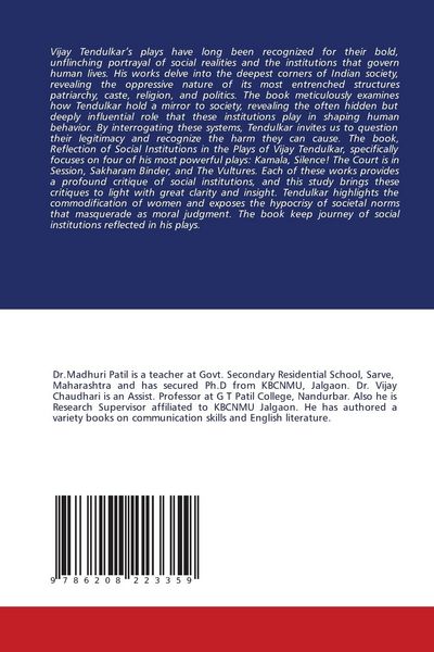 Produktbild: Reflection of Social Institutions in the Plays of Vijay Tendulkar