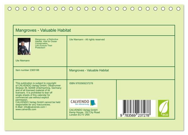 Produktbild: Mangroves - Valuable Habitat (Desk Calendar 2027 DIN A5 landscape), CALVENDO 12 Month DeskCalendar