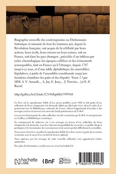 Produktbild: Biographie nouvelle des contemporains ou Dictionnaire historique et raisonn&eacute;. Tome 2