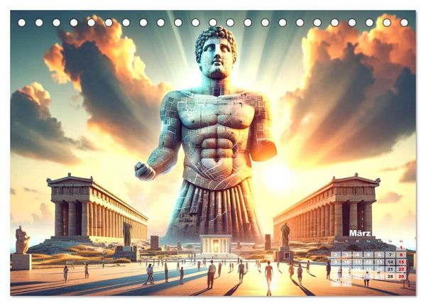 Produktbild: Weltwunder: Antike und neue: Visualisiert durch Moderne KI-Kunst (Tischkalender 2026 DIN A5 quer), CALVENDO Monatskalender