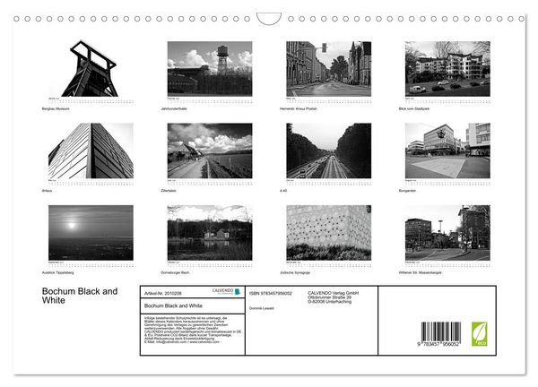 Produktbild: Bochum Black and White (Wandkalender 2026 DIN A3 quer), CALVENDO Monatskalender