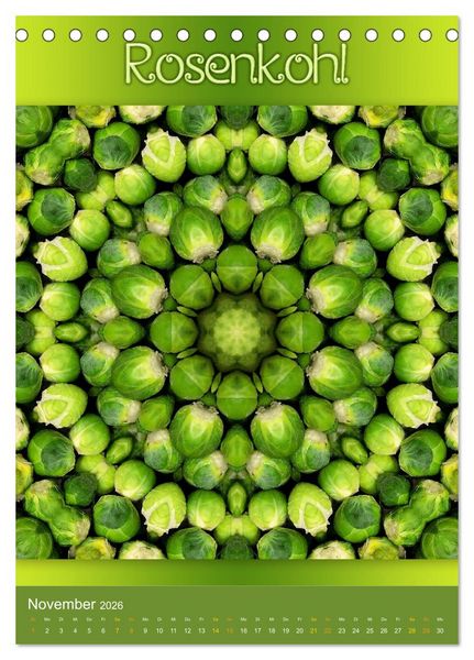 Produktbild: Kulinarische Mandalas (Tischkalender 2026 DIN A5 hoch), CALVENDO Monatskalender