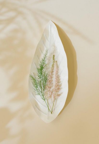 Produktbild: Flexible Hanji-Papierschale Blatt Wei&szlig; &ndash; Ablage / Servierschale aus koreanischem Hanji-