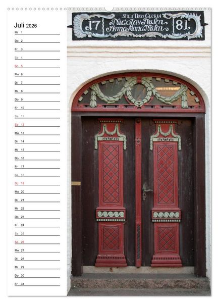 Produktbild: Alte D&auml;nische T&uuml;ren (hochwertiger Premium Wandkalender 2026 DIN A2 hoch), Kunstdruck in Hochglanz