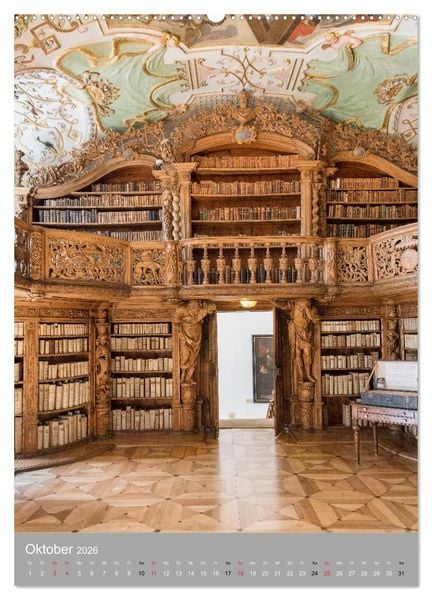 Produktbild: Waldsassen Stiftsbibliothek (hochwertiger Premium Wandkalender 2026 DIN A2 hoch), Kunstdruck in Hochglanz
