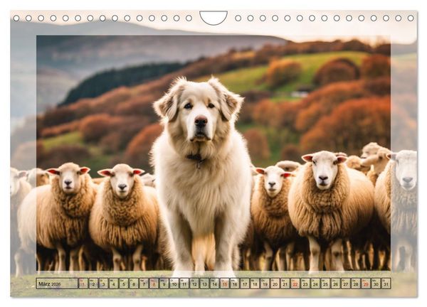 Produktbild: Majest&auml;tische Pyren&auml;en Berghunde (Wandkalender 2026 DIN A4 quer), CALVENDO Monatskalender