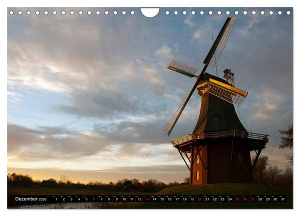 Produktbild: Windm&uuml;hlen in Deutschland (Wandkalender 2026 DIN A4 quer), CALVENDO Monatskalender