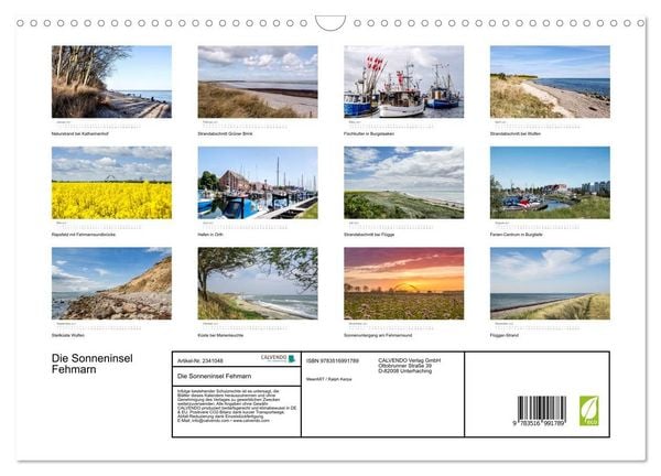 Produktbild: Die Sonneninsel Fehmarn (Wandkalender 2027 DIN A3 quer), CALVENDO Monatskalender