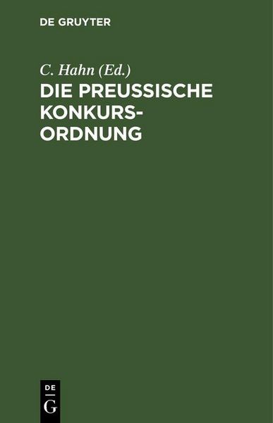 Produktbild: Die preu&szlig;ische Konkurs-Ordnung
