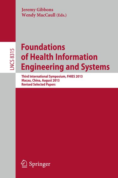 Produktbild: Foundations of Health Information Engineering and Systems
