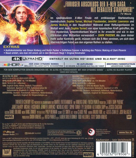 Produktbild: X-Men - Dark Phoenix (4K Ultra HD) (+ Blu-ray 2D)