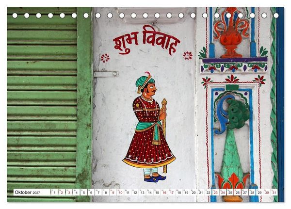 Produktbild: Farbenfrohes Indien (Tischkalender 2027 DIN A5 quer), CALVENDO Monatskalender