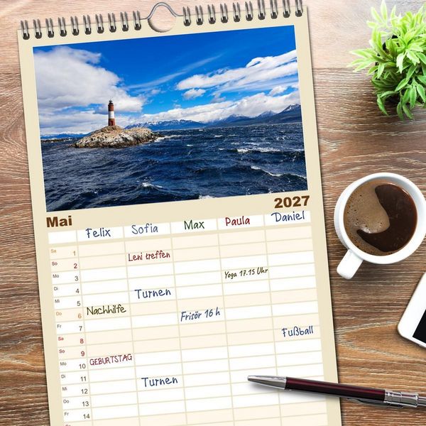 Produktbild: Familienplaner 2027 - Entdecke S&uuml;damerika: Monat f&uuml;r Monat mit 5 Spalten (Wandkalender, 21 x 45 cm) CALVENDO