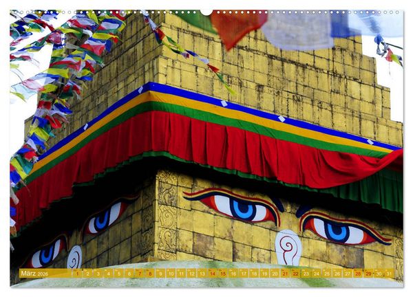 Produktbild: Tsch&ouml;rten, Architektur des Himalaya (hochwertiger Premium Wandkalender 2026 DIN A2 quer), Kunstdruck in Hochglanz