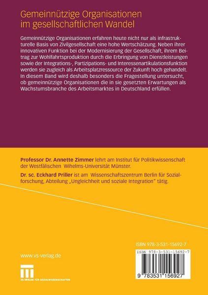 Produktbild: Gemeinn&uuml;tzige Organisationen im&nbsp;gesellschaftlichen Wandel
