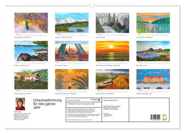Produktbild: Urlaubsstimmung f&uuml;r das ganze Jahr (Wandkalender 2026 DIN A2 quer), CALVENDO Monatskalender