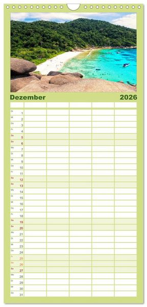 Produktbild: Familienplaner 2026 - Zauberhaftes Thailand mit 5 Spalten (Wandkalender, 21 x 45 cm) CALVENDO