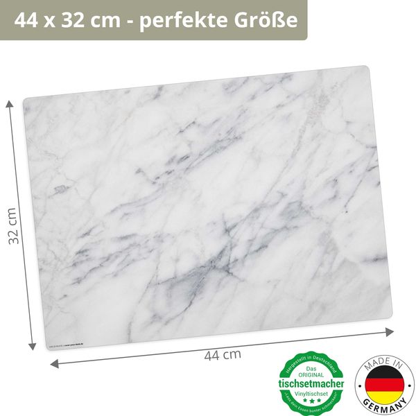 Produktbild: Tischsetmacher Tischsets Marmor, aus hochwertigem Vinyl (4 St&uuml;ck), 44 x 32 cm