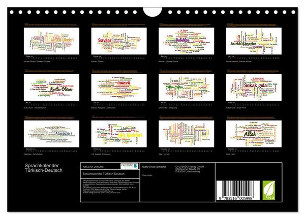 Produktbild: Sprachkalender T&uuml;rkisch-Deutsch (Wandkalender 2026 DIN A4 quer), CALVENDO Monatskalender