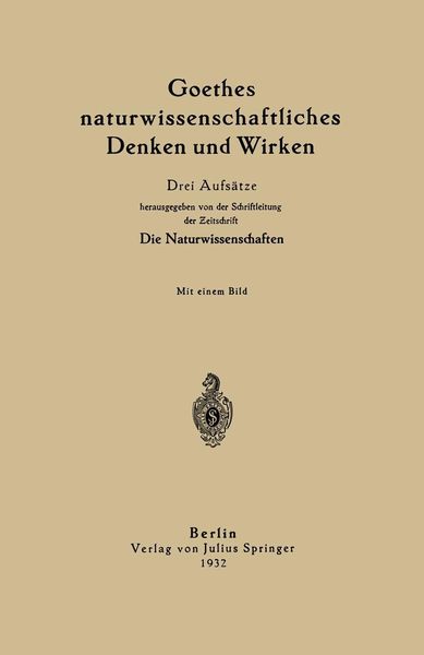 Produktbild: Goethes naturwissenschaftliches Denken und Wirken