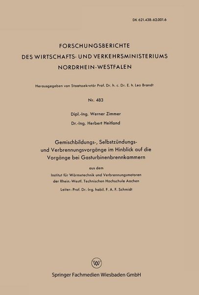 Produktbild: Gemischbildungs-, Selbstz&uuml;ndungs- und Verbrennungsvorg&auml;nge im Hinblick auf die Vorg&auml;nge bei Gasturbinenbrennkammern