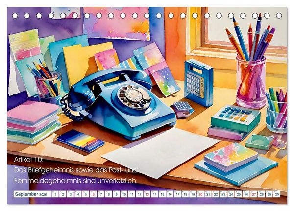 Produktbild: Unsere Grundrechte (Tischkalender 2026 DIN A5 quer), CALVENDO Monatskalender