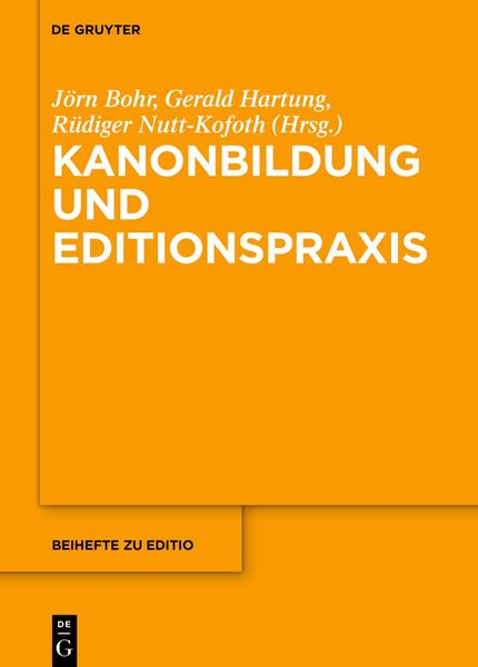 Produktbild: Kanonbildung und Editionspraxis