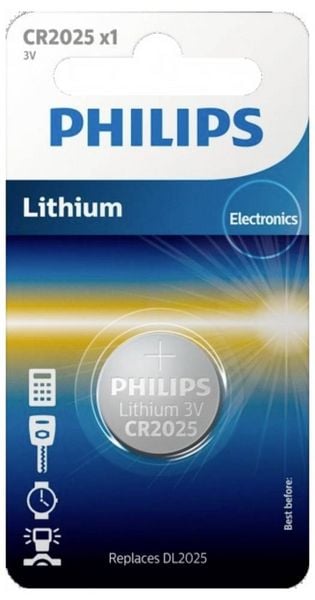 Produktbild: Philips Knopfzelle CR2025 3V 1 St. Lithium Minicells