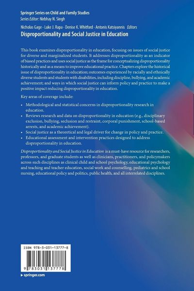 Produktbild: Disproportionality and Social Justice in Education