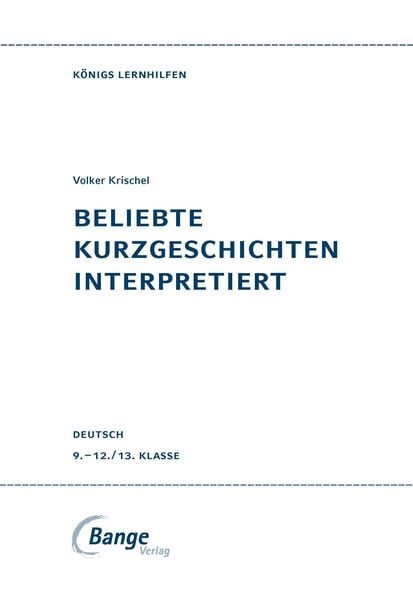Produktbild: Beliebte Kurzgeschichten interpretiert