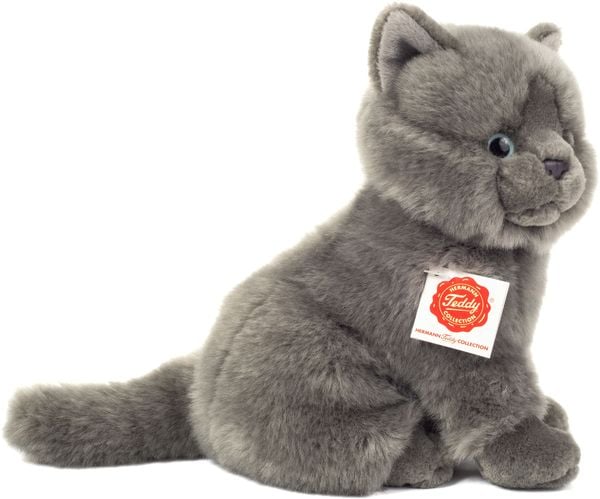 Teddy-Hermann - Kartäuser Katze sitzend 20 cm