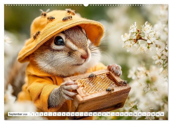 Produktbild: Eichh&ouml;rnchen - Die lustigen Tiere und ihre Berufe im Wald (Wandkalender 2026 DIN A2 quer), CALVENDO Monatskalender