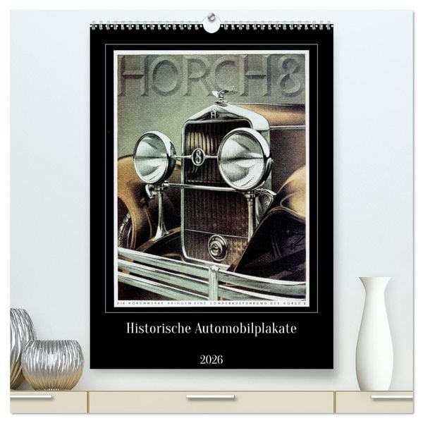 Produktbild: Historische Automobilplakate (hochwertiger Premium Wandkalender 2026 DIN A2 hoch), Kunstdruck in Hochglanz